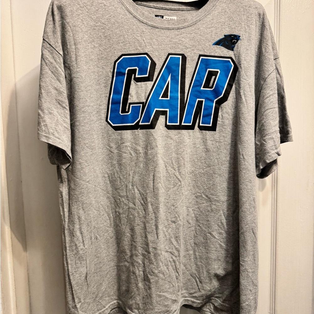 Panthers NFL Gray Tee with Blue CAR Logo